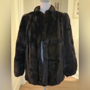 Elegant Vintage Chic Dark Brown Faux Fur Jacket